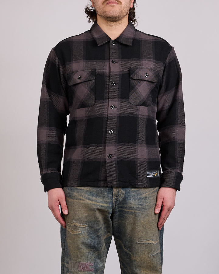 Neighborhood Buffalo Check Button Shirt Gray