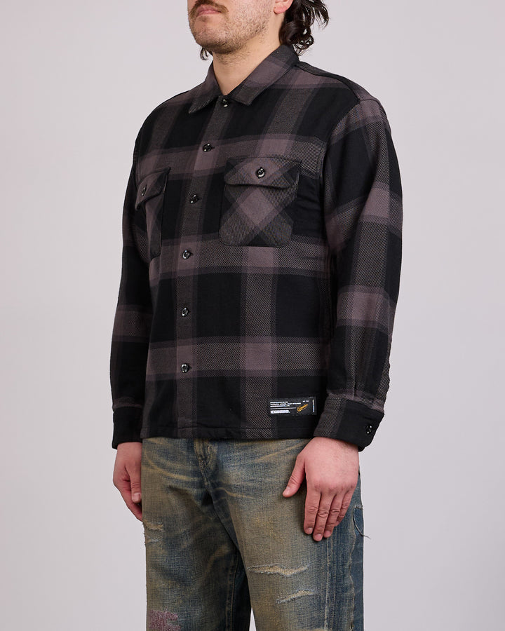 Neighborhood Buffalo Check Button Shirt Gray
