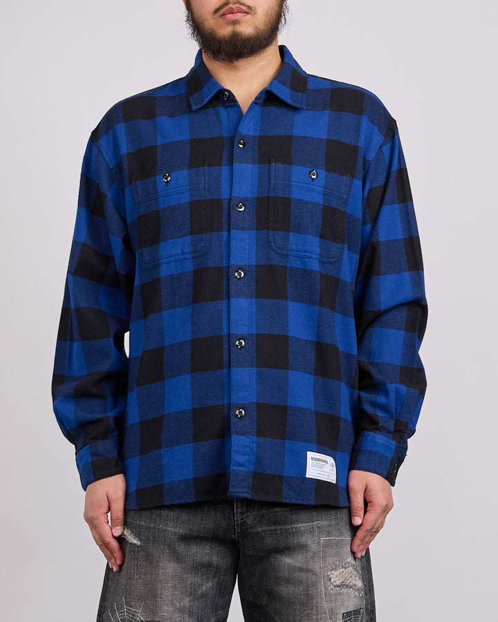 Neighborhood Buffalo Check Button Shirt LS 262 Blue