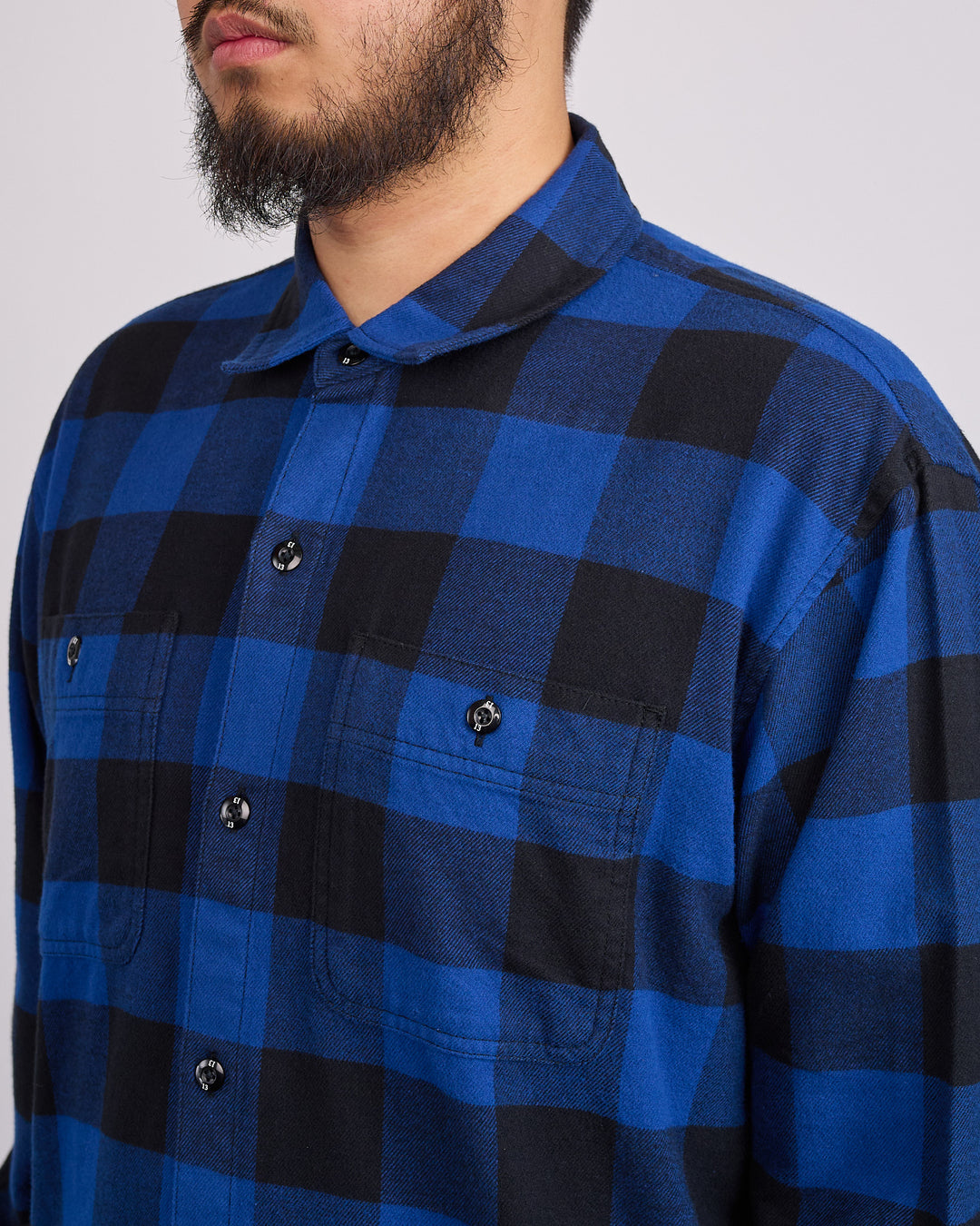 Neighborhood Buffalo Check Button Shirt LS 262 Blue