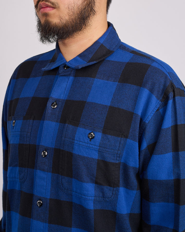 Neighborhood Buffalo Check Button Shirt LS 262 Blue