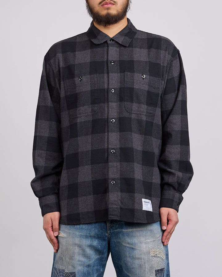 Neighborhood Buffalo Check Button Shirt LS 262 Gray