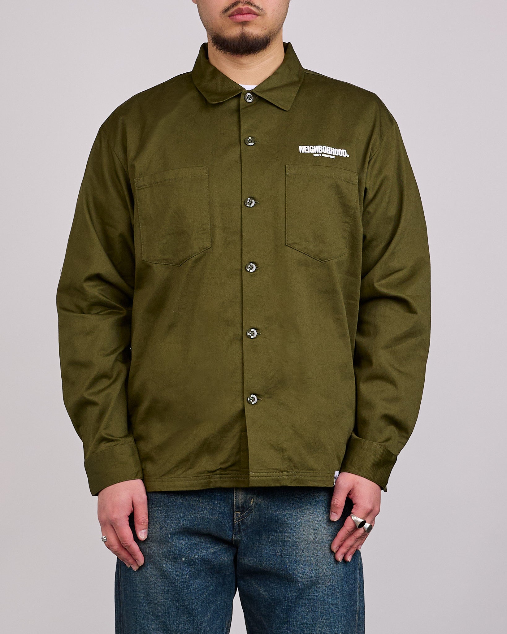 NEIGHBORHOOD オリーブ NEIGHBORHOOD - Washed Zip Work Jacket | HBX
