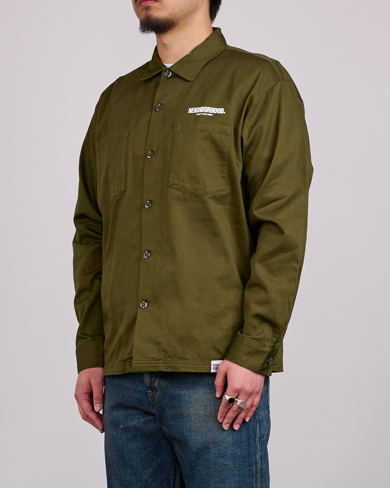 Neighborhood Classic Work Shirt LS-2 261 Olive Drab – LESS 17