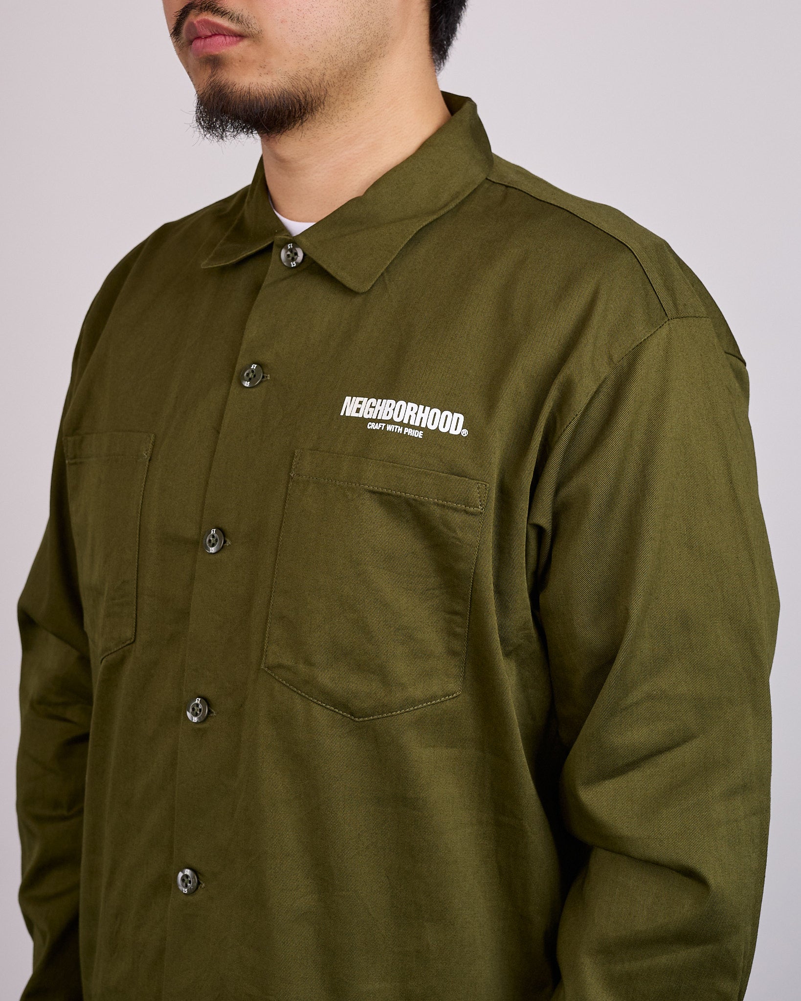 Neighborhood Classic Work Shirt LS-2 261 Olive Drab – LESS 17