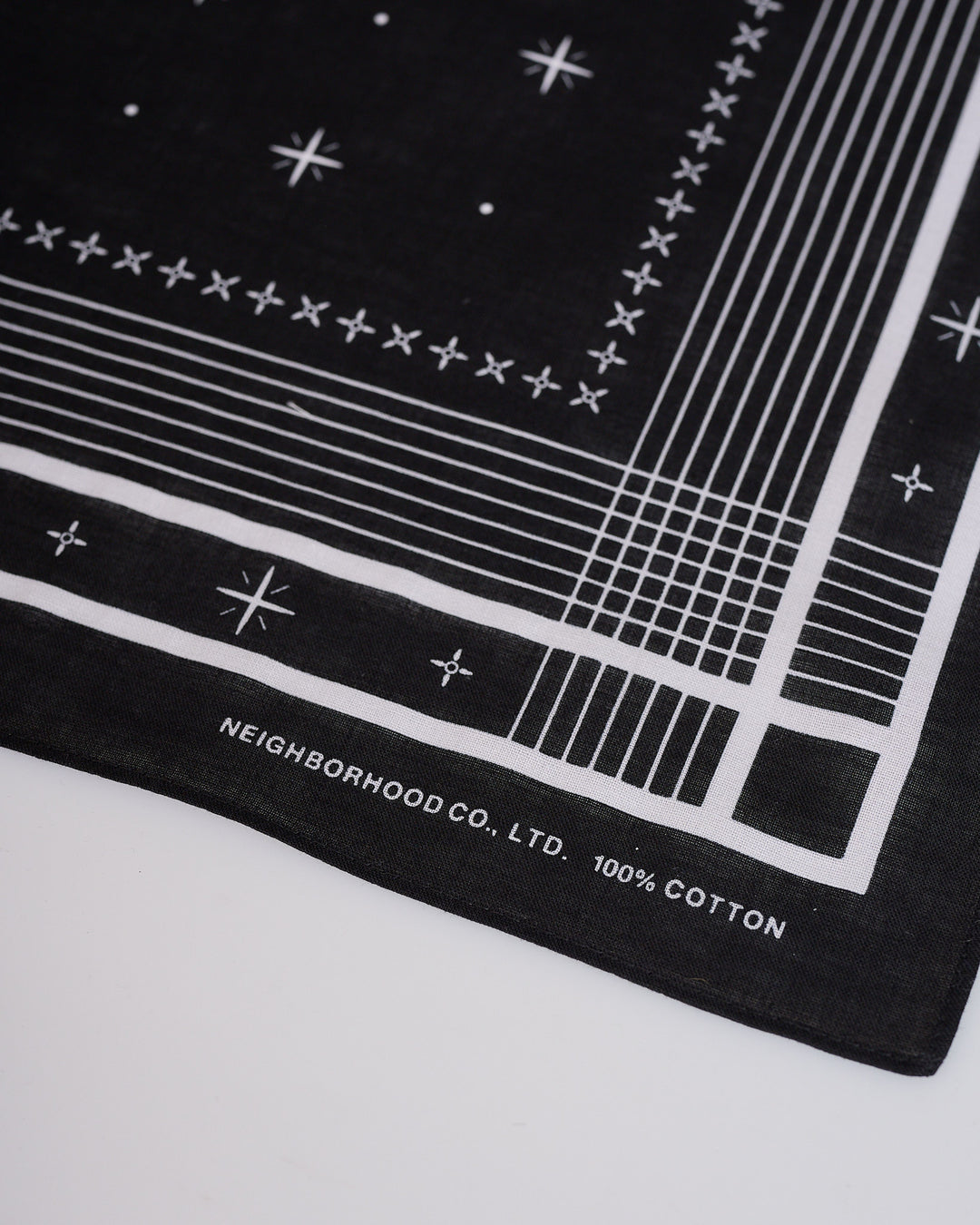 Neighborhood Line Pattern Bandana 261 Black