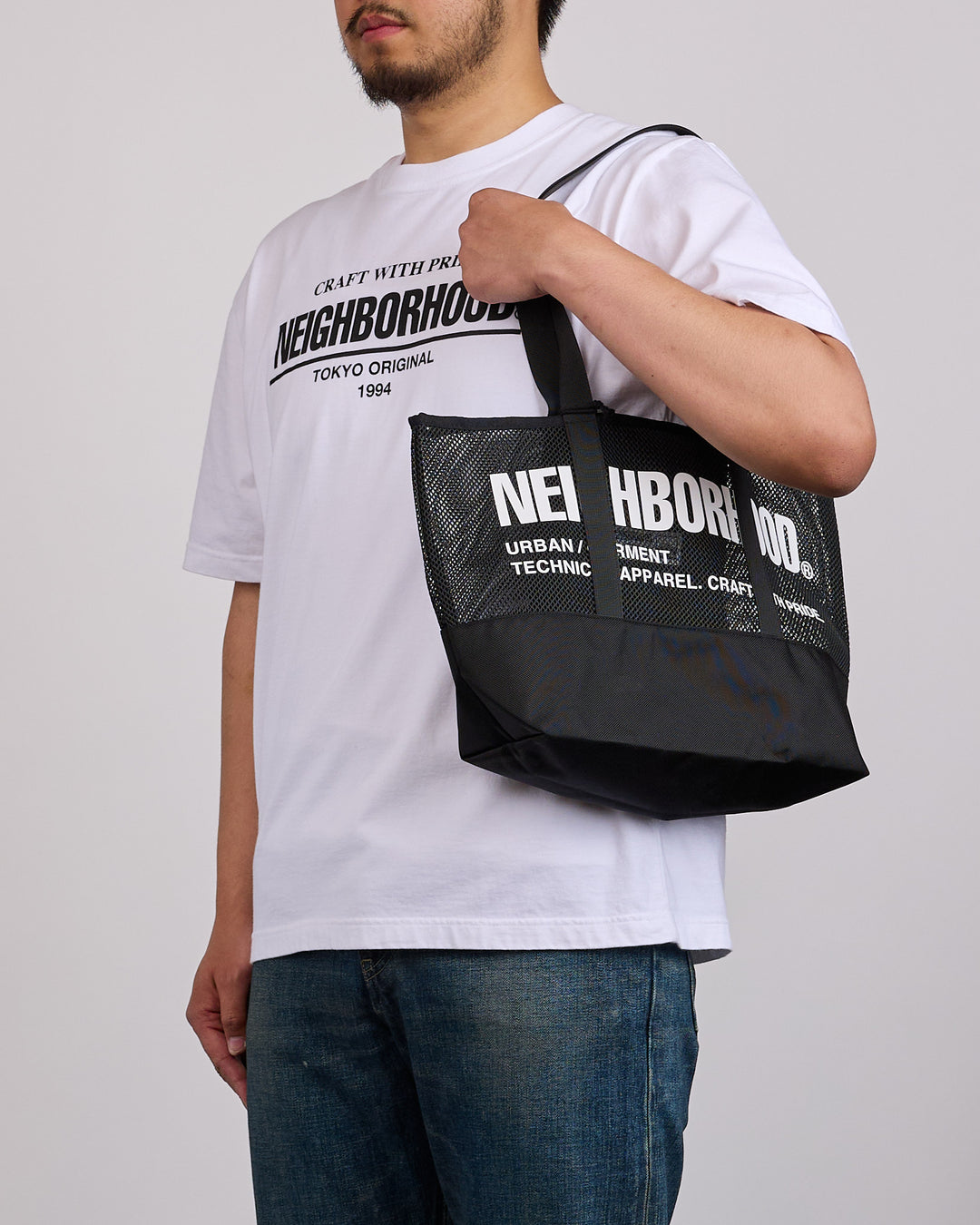 Neighborhood Mesh Tote Bag 261 Black