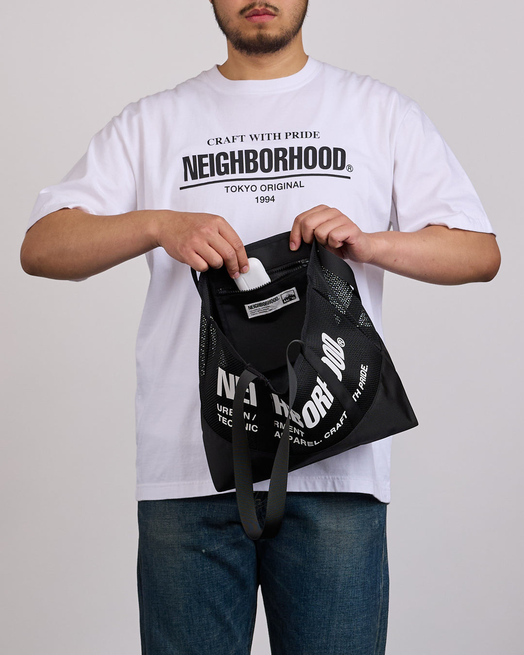 Neighborhood Mesh Tote Bag 261 Black