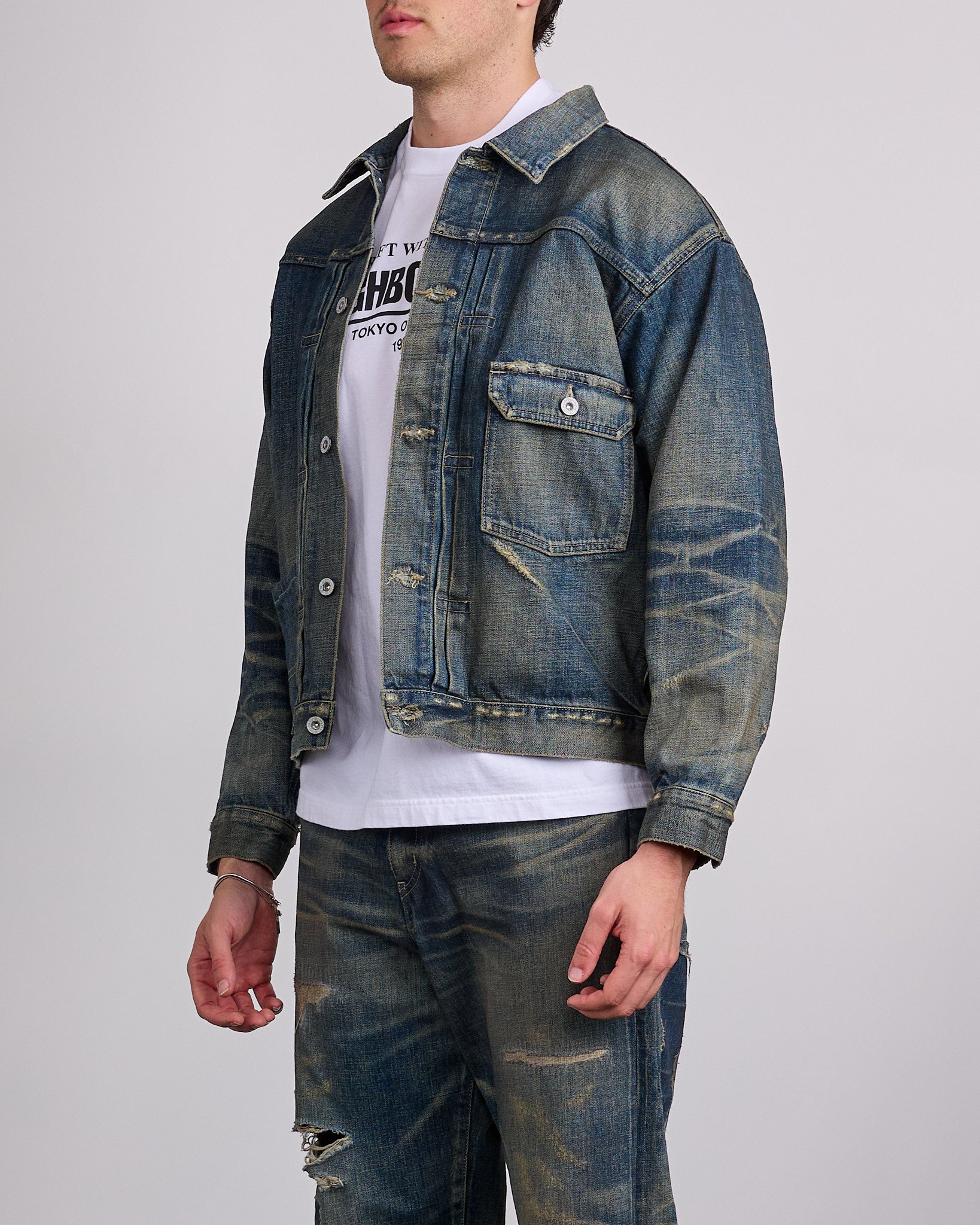 ジャケット・アウター neighborhood savage denim jacket TYPE-1 NEIGHBORHOOD Savage Denim Type-1 Jacket Black | HAVEN