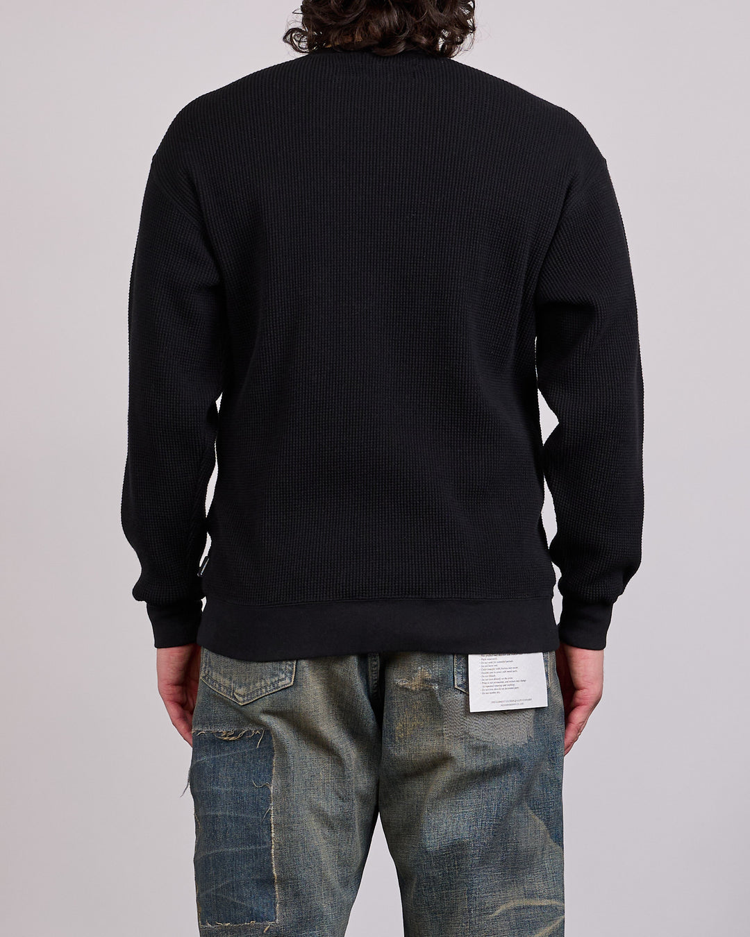 Neighborhood Waffle Fabric LS-1 Crewneck Black