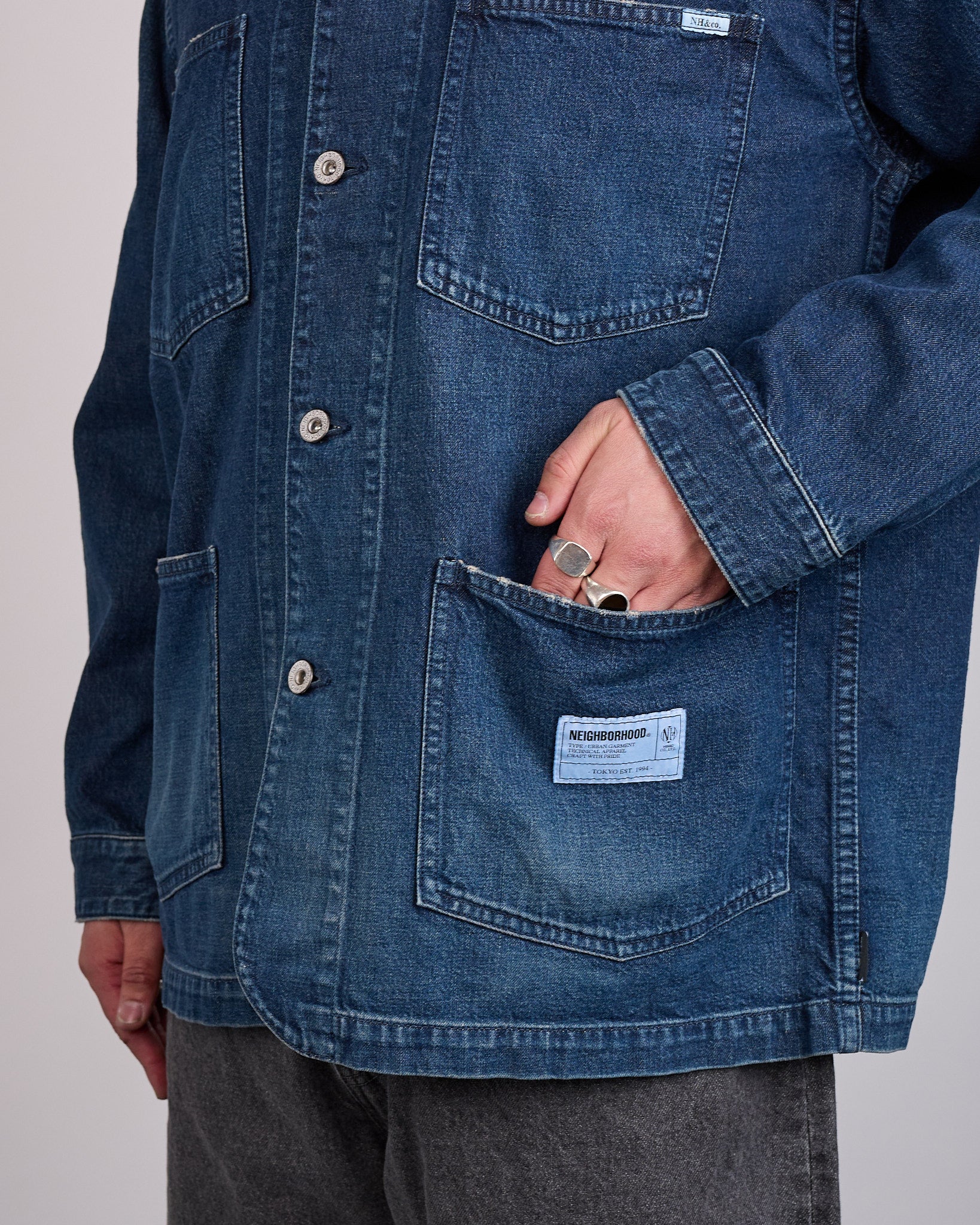 Neighborhood Washed Denim Coverall Jacket 261 Indigo – LESS 17