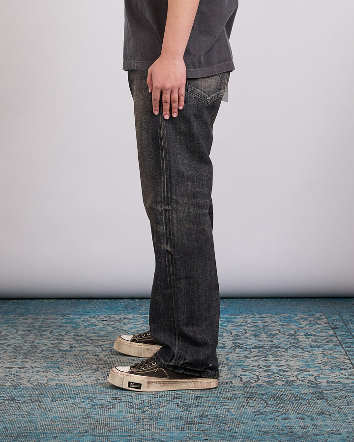 Neighborhood Washed Denim Full Cut Pant 262 Black