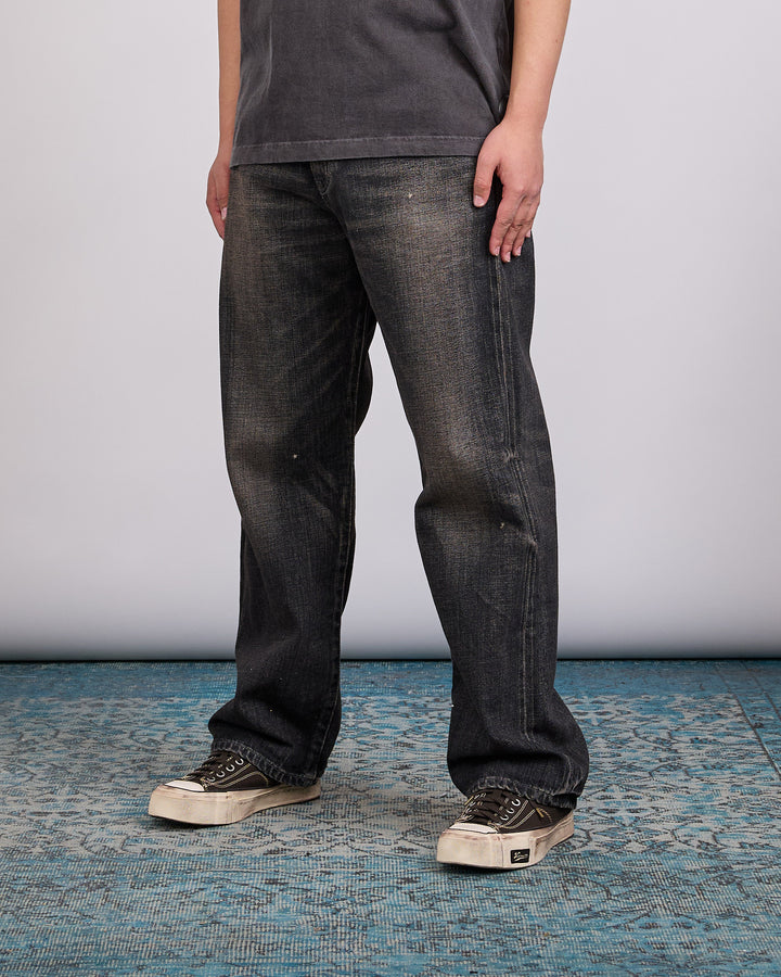 Neighborhood Washed Denim Full Cut Pant 262 Black