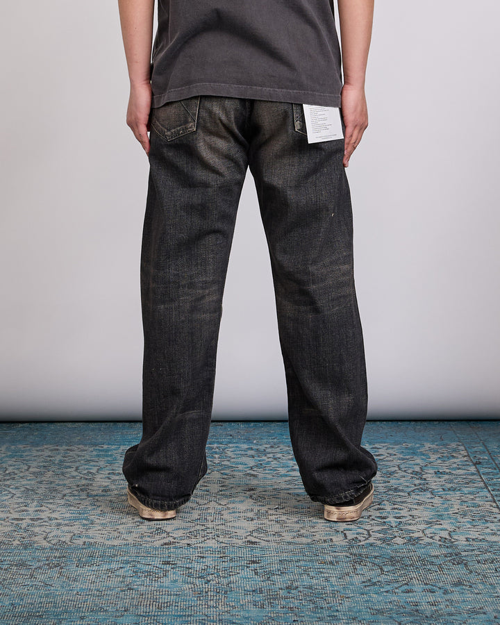 Neighborhood Washed Denim Full Cut Pant 262 Black