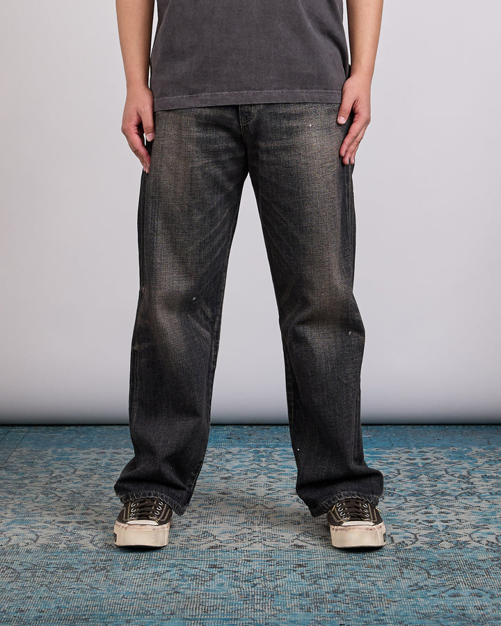 Neighborhood Washed Denim Full Cut Pant 262 Black