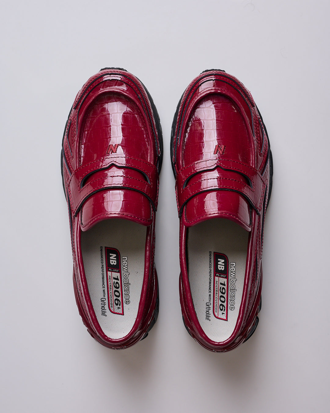 New Balance 1906 Loafer Patent Croc Monarch Burgundy