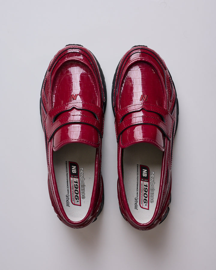New Balance 1906 Loafer Patent Croc Monarch Burgundy