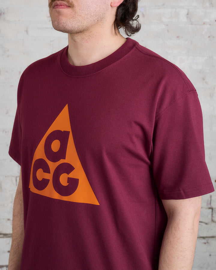 Nike ACG HBR Logo Short-Sleeve T-Shirt Night Maroon