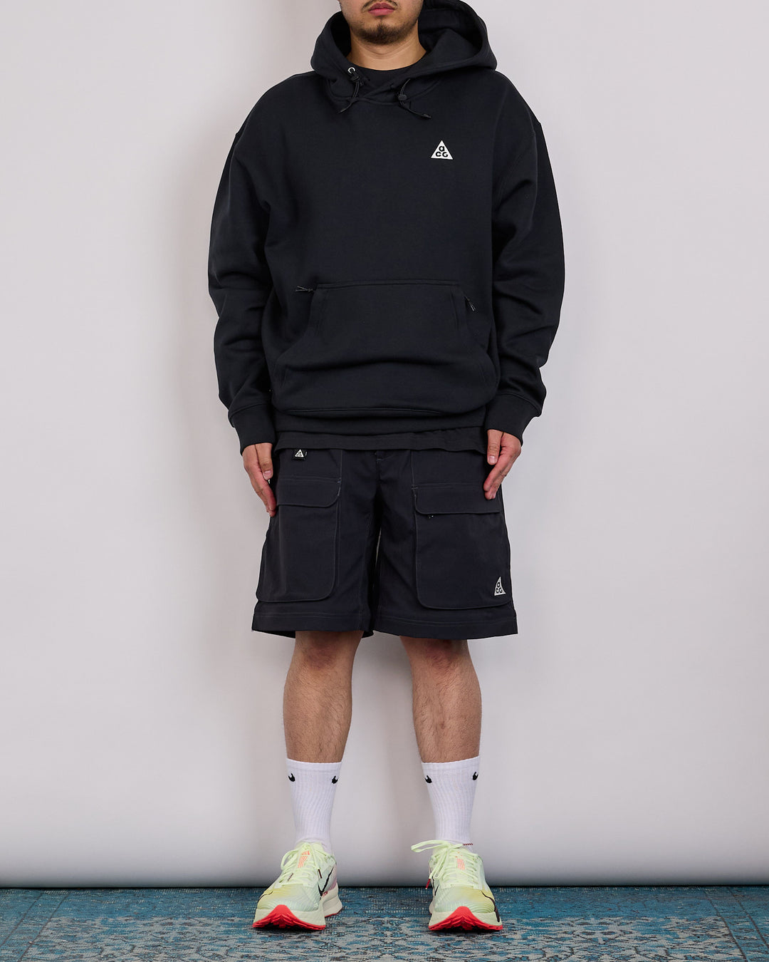 Nike ACG Therma-FIT "Tuff Fleece" Pullover Hoodie Black Anthracite Summit White