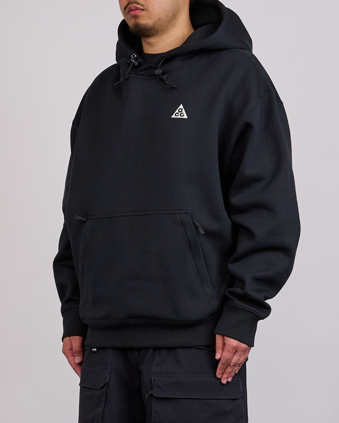 Nike ACG Therma-FIT "Tuff Fleece" Pullover Hoodie Black Anthracite Summit White