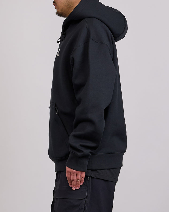 Nike ACG Therma-FIT "Tuff Fleece" Pullover Hoodie Black Anthracite Summit White