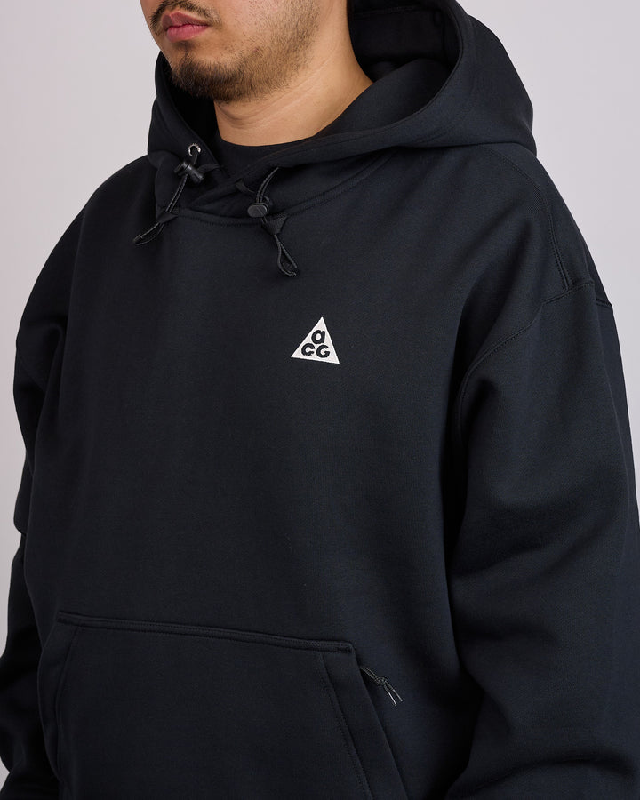 Nike ACG Therma-FIT "Tuff Fleece" Pullover Hoodie Black Anthracite Summit White