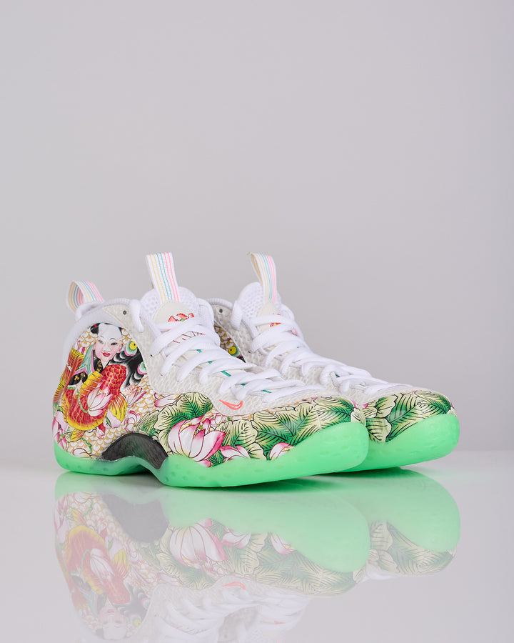 Nike Air Foamposite One Premium “Tianjin 2.0” White Lt Poison Green-Black-Lava Glow IR2078-100