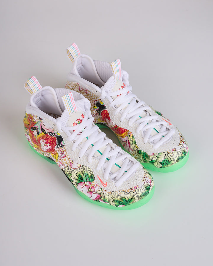 Nike Air Foamposite One Premium “Tianjin 2.0” White Lt Poison Green-Black-Lava Glow IR2078-100