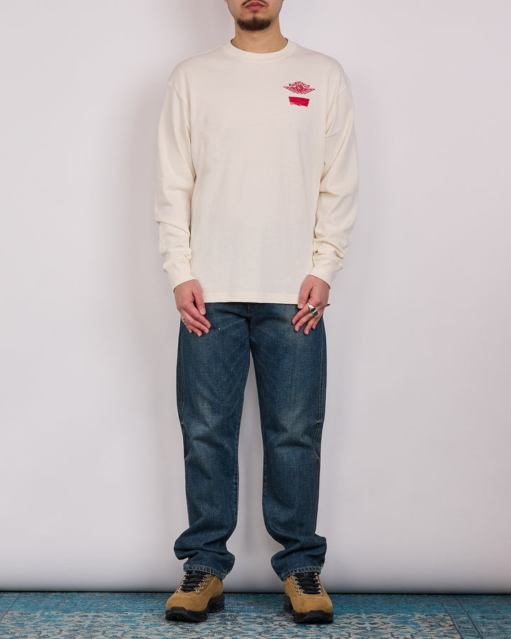 Nike Air Jordan x Levi's® Long Sleeve T-Shirt Pale Ivory Black University Red