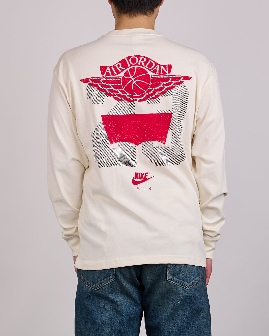 Nike Air Jordan x Levi's® Long Sleeve T-Shirt Pale Ivory Black University Red