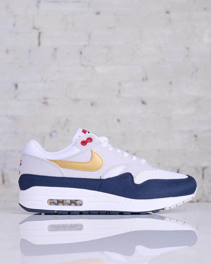 Nike Men's Air Max 1 Obsidian/Metallic Gold-White