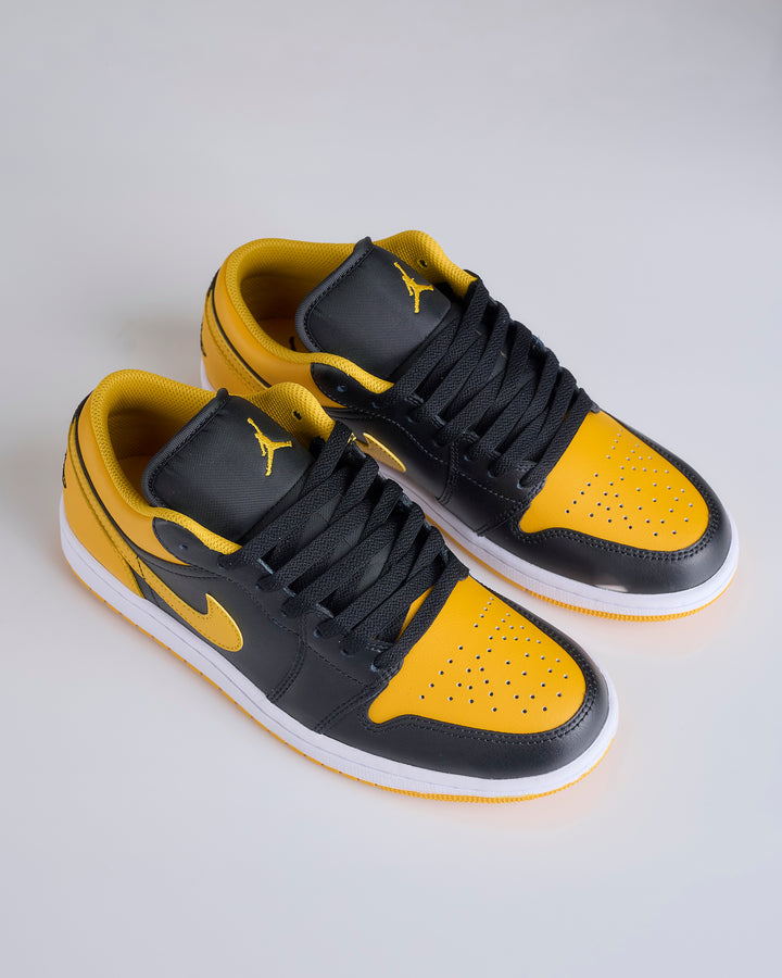 Nike Men's Air Jordan 1 Low Black Yellow Ochre-White 553558 072