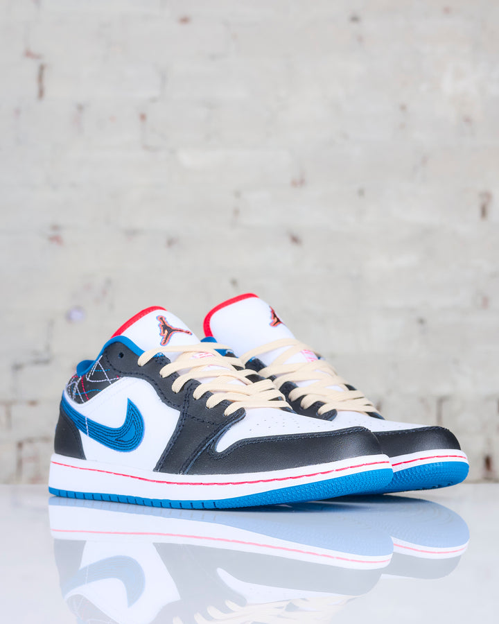 Nike Men's Air Jordan 1 Low SE White / Industrial Blue-White-Black FV3622-141