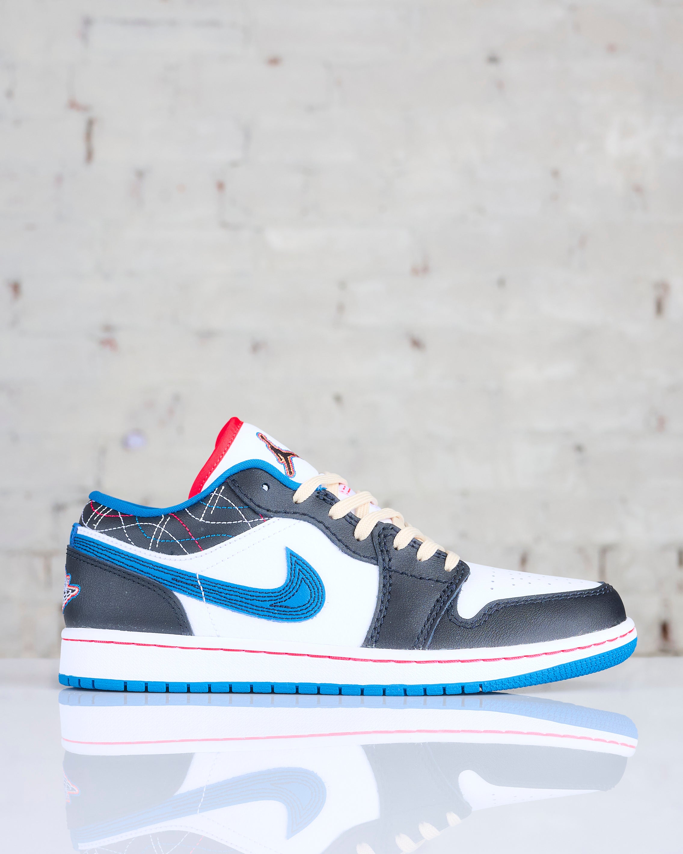 Nike Men's Air Jordan 1 Low SE White / Industrial Blue-White-Black  FV3622-141