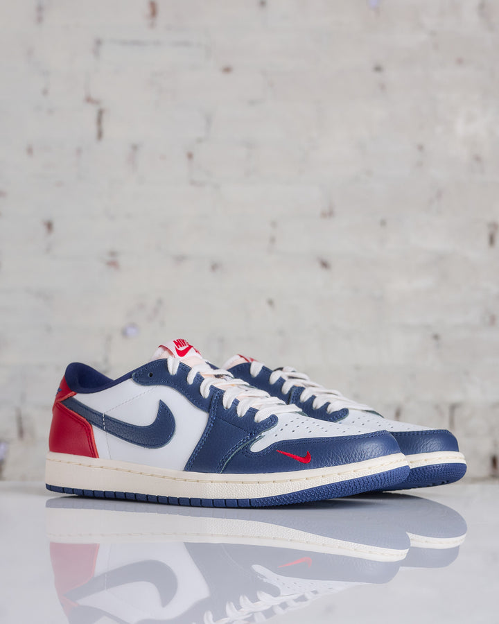 Nike Men's Air Jordan 1 Retro Low Summit White Gym Red-Midnight Navy