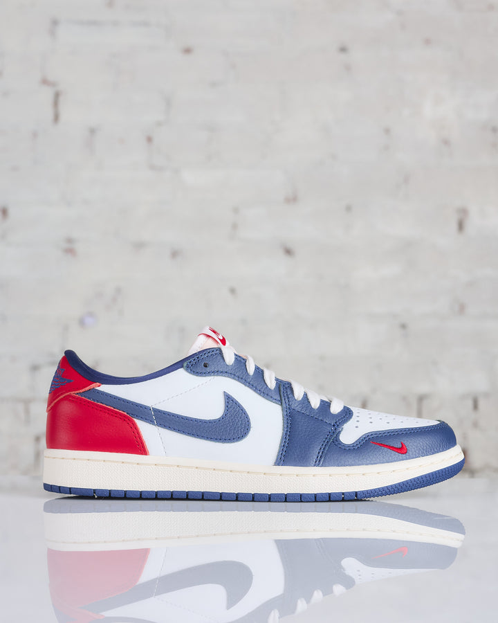 Nike Men's Air Jordan 1 Retro Low Summit White Gym Red-Midnight Navy