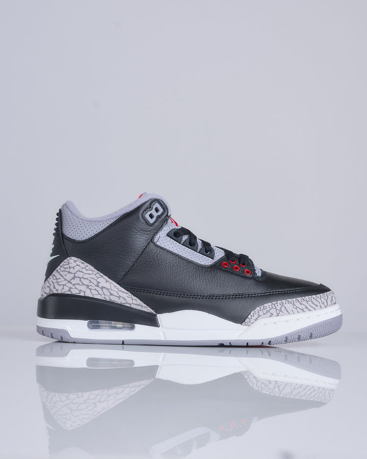 Nike Men's Air Jordan 3 Retro "Black Cement" Black Fire Red-Cement Grey-Summit White