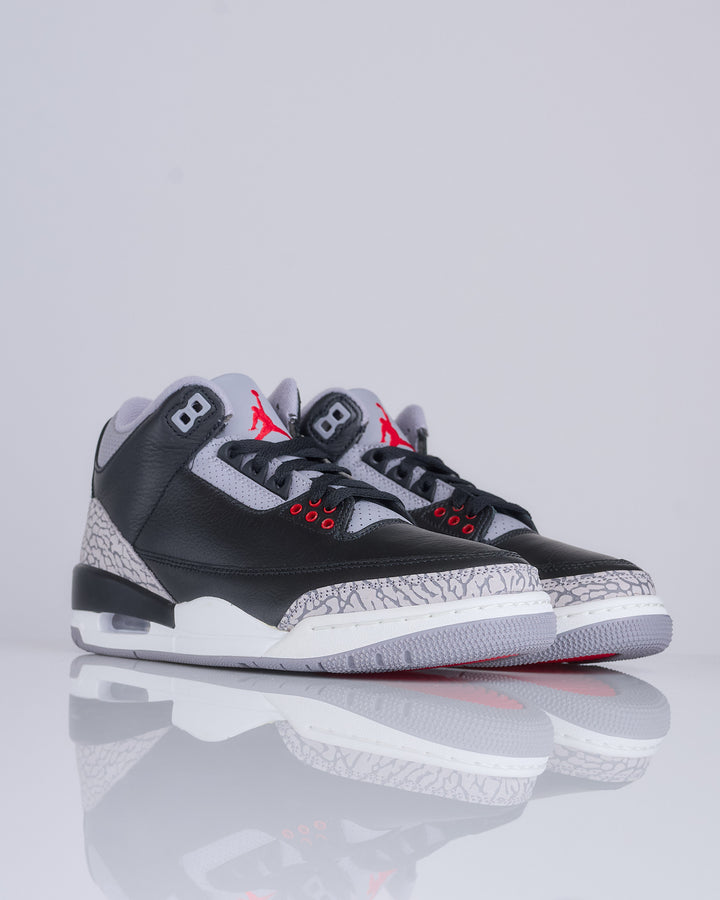 Nike Men's Air Jordan 3 Retro "Black Cement" Black Fire Red-Cement Grey-Summit White