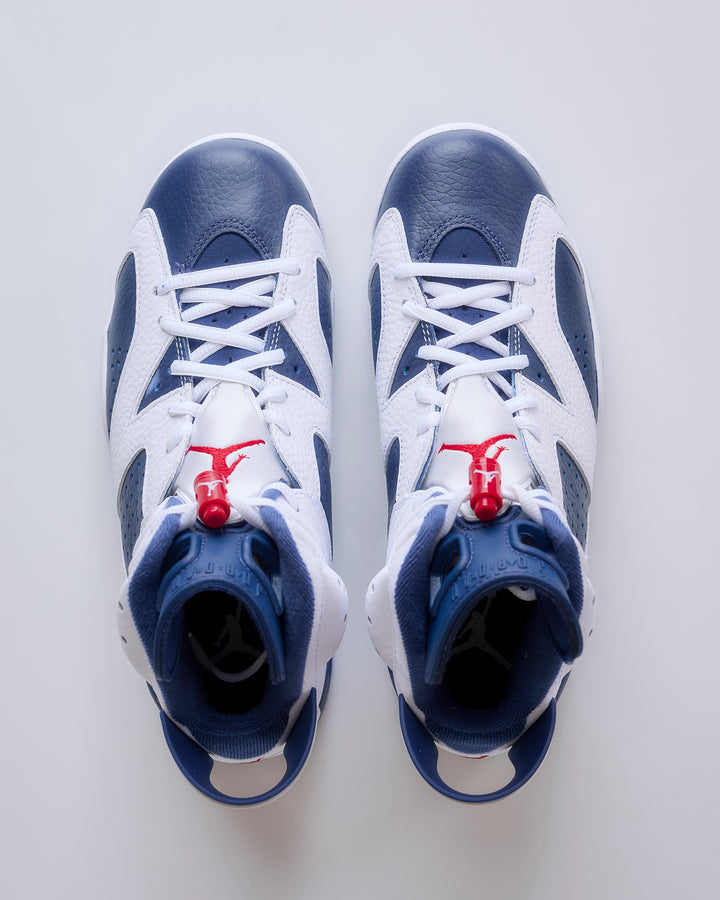 Nike Men's Air Jordan 6 Retro "Olympic" White Varsity Red-Midnight Navy