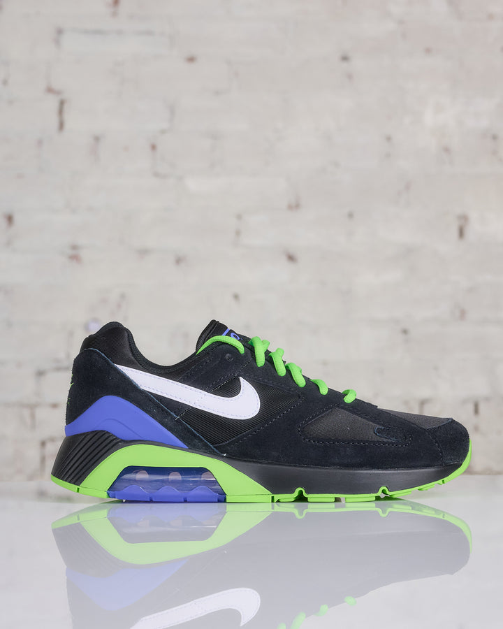 Nike Men's Air Max 180 Black White-Action Green-Persian Violet