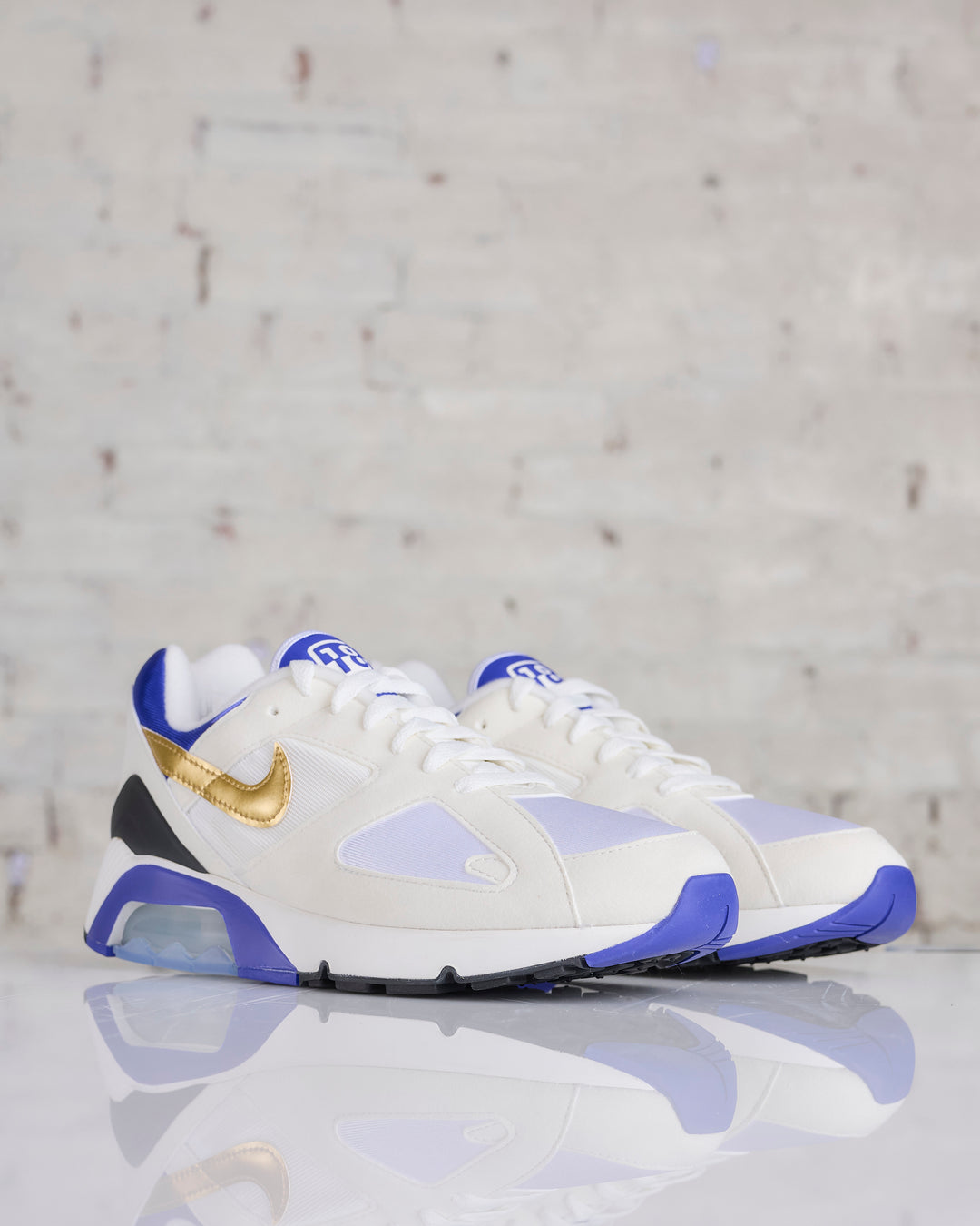 Nike Men's Air Max 180 Summit White Metallic Gold-Concord-Black