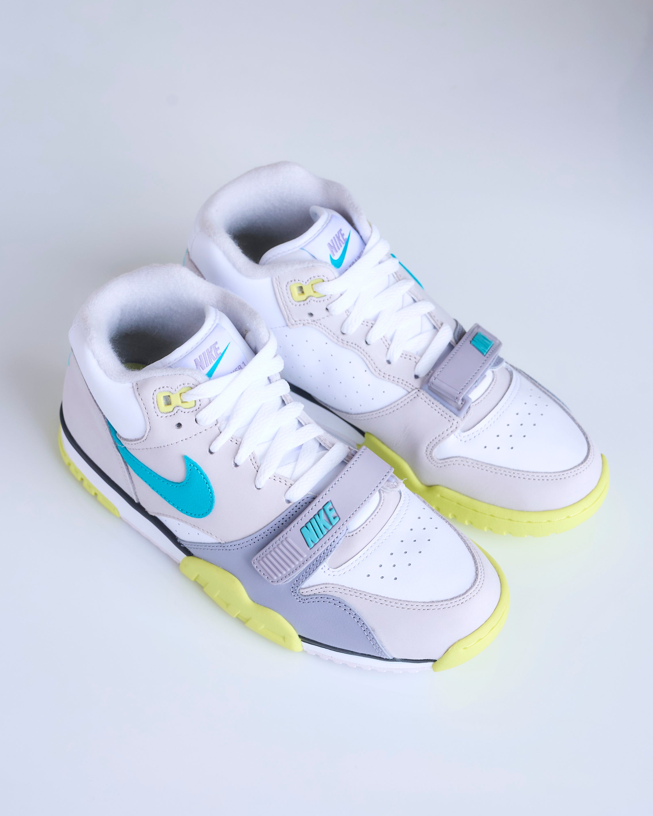 Nike Men's Air Trainer 1 White / Teal Nebula-Neutral Grey FQ8828 100