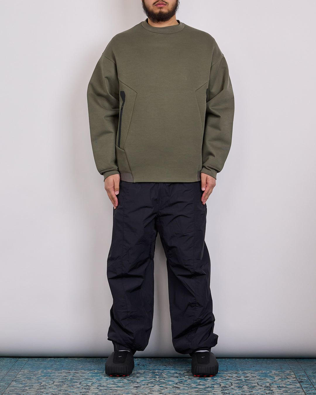 Nike NOCTA Trapeziud-Cut Crew-Neck Pullover Twilight Marsh Refblk IO9014-385