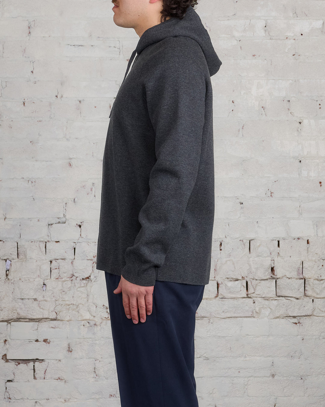 Norse Projects Axel Merino Cotton Milano Hoodie Dark Grey