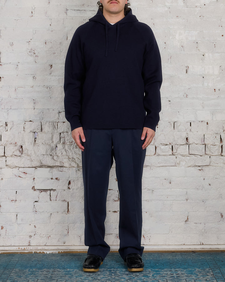 Norse Projects Axel Merino Cotton Milano Hoodie Dark Navy