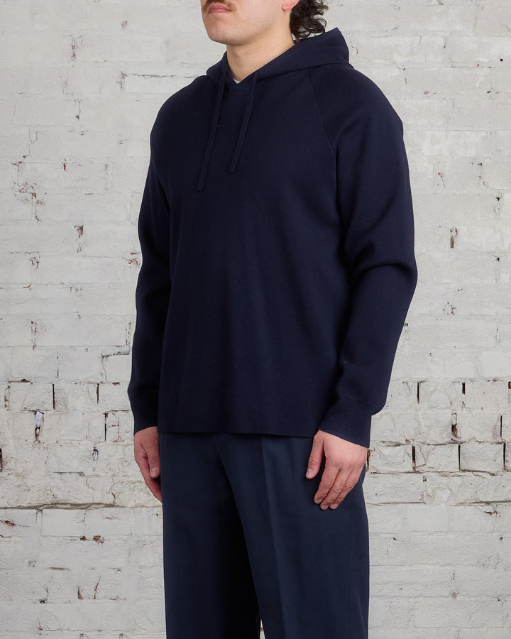 Norse Projects Axel Merino Cotton Milano Hoodie Dark Navy