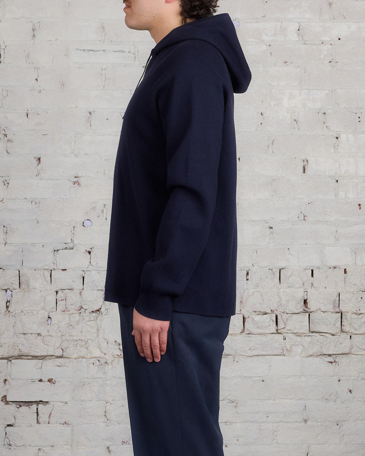 Norse Projects Axel Merino Cotton Milano Hoodie Dark Navy