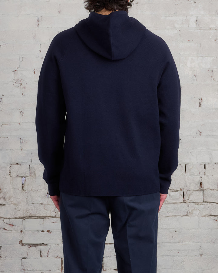 Norse Projects Axel Merino Cotton Milano Hoodie Dark Navy