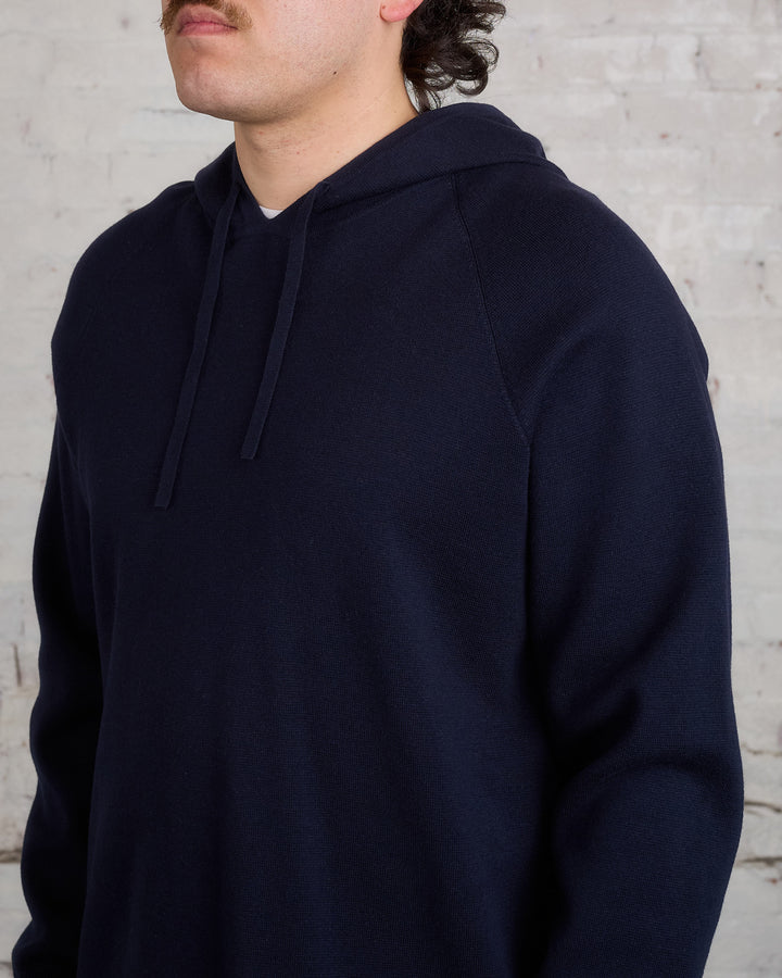 Norse Projects Axel Merino Cotton Milano Hoodie Dark Navy