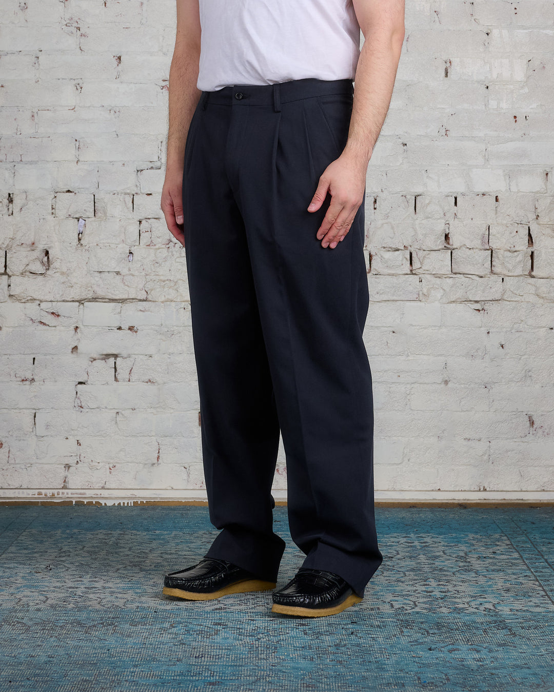 Norse Projects Benn Relaxed Cotton Wool Trouser Black